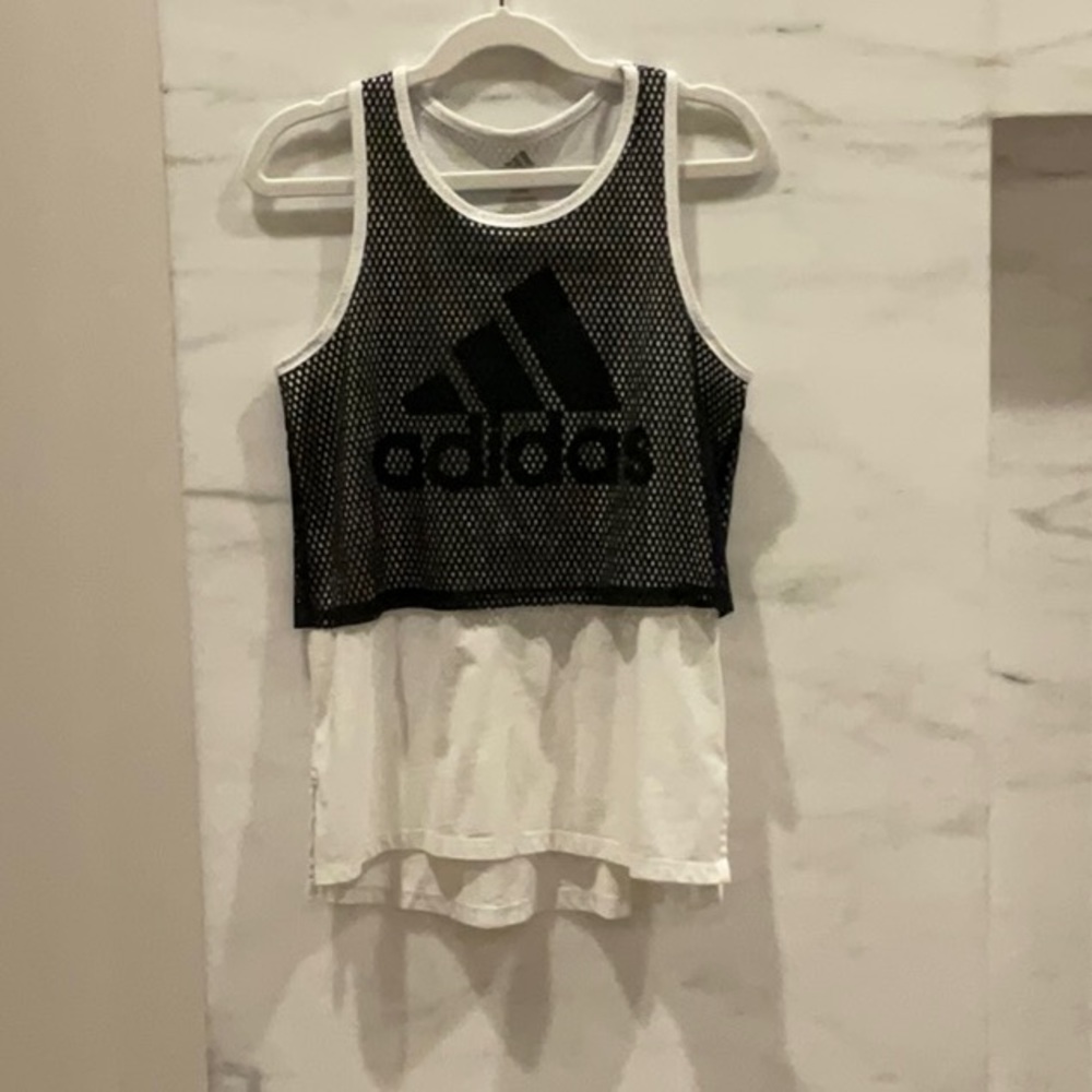Adidas Mesh Tank Girls 10-12, runs slightly more petite.